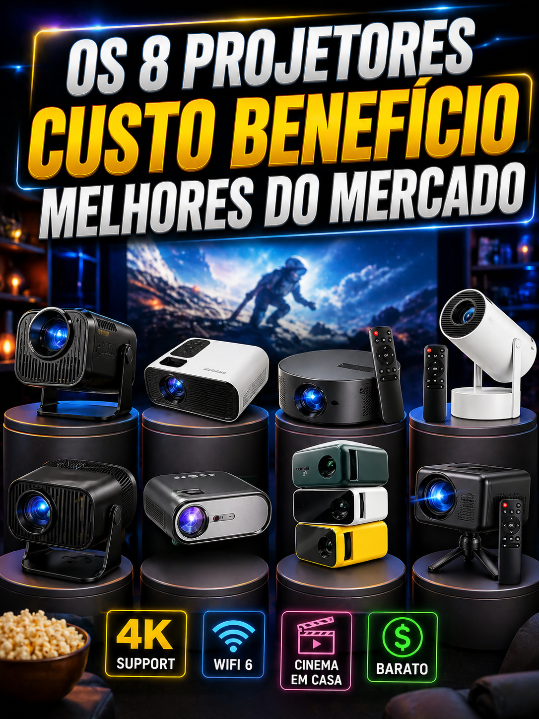 Melhores Projetores Custo-Benefício 2026: Os 8 Melhores Modelos para Comprar Agora (Guia Completo)