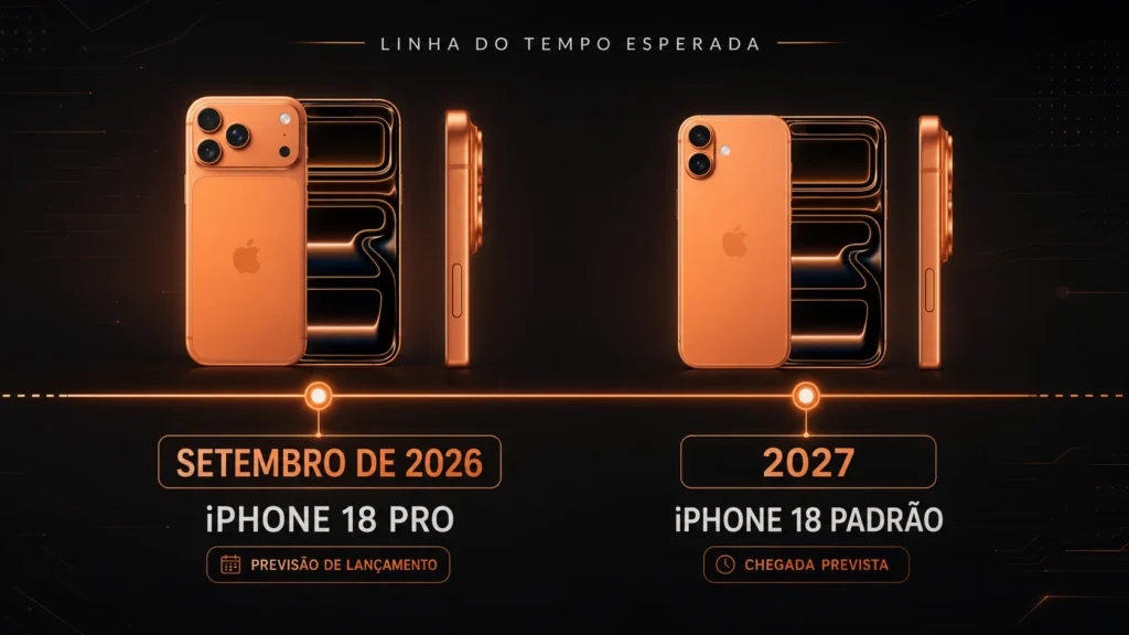 linha do tempo do possível lançamento dividido do iPhone 18