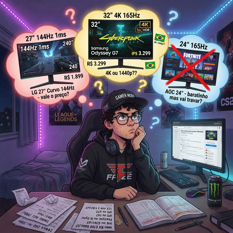 Imagem do comparativo dos melhores monitores gamers baratos 2026 (11)