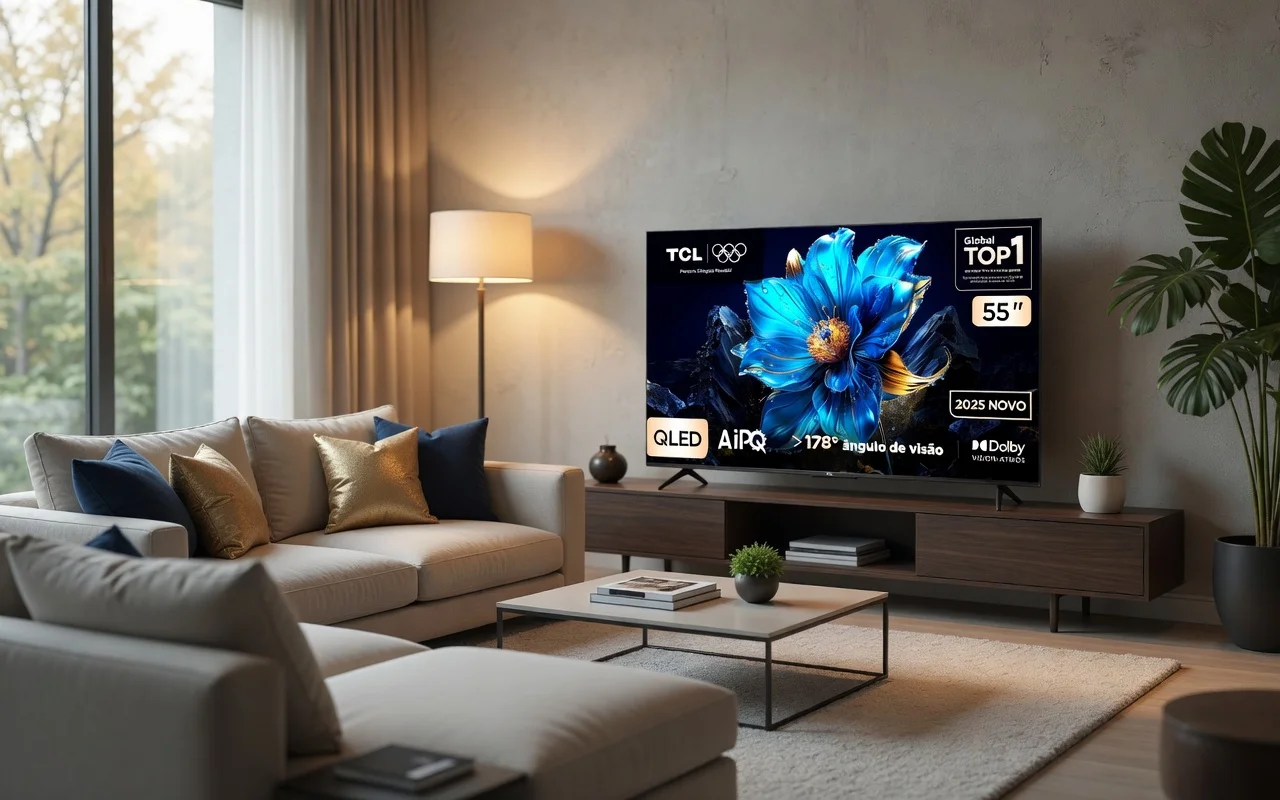 TCL 55P7K QLED 4K Google TV é boa? Minha experiência real e se vale a pena comprar em 2026