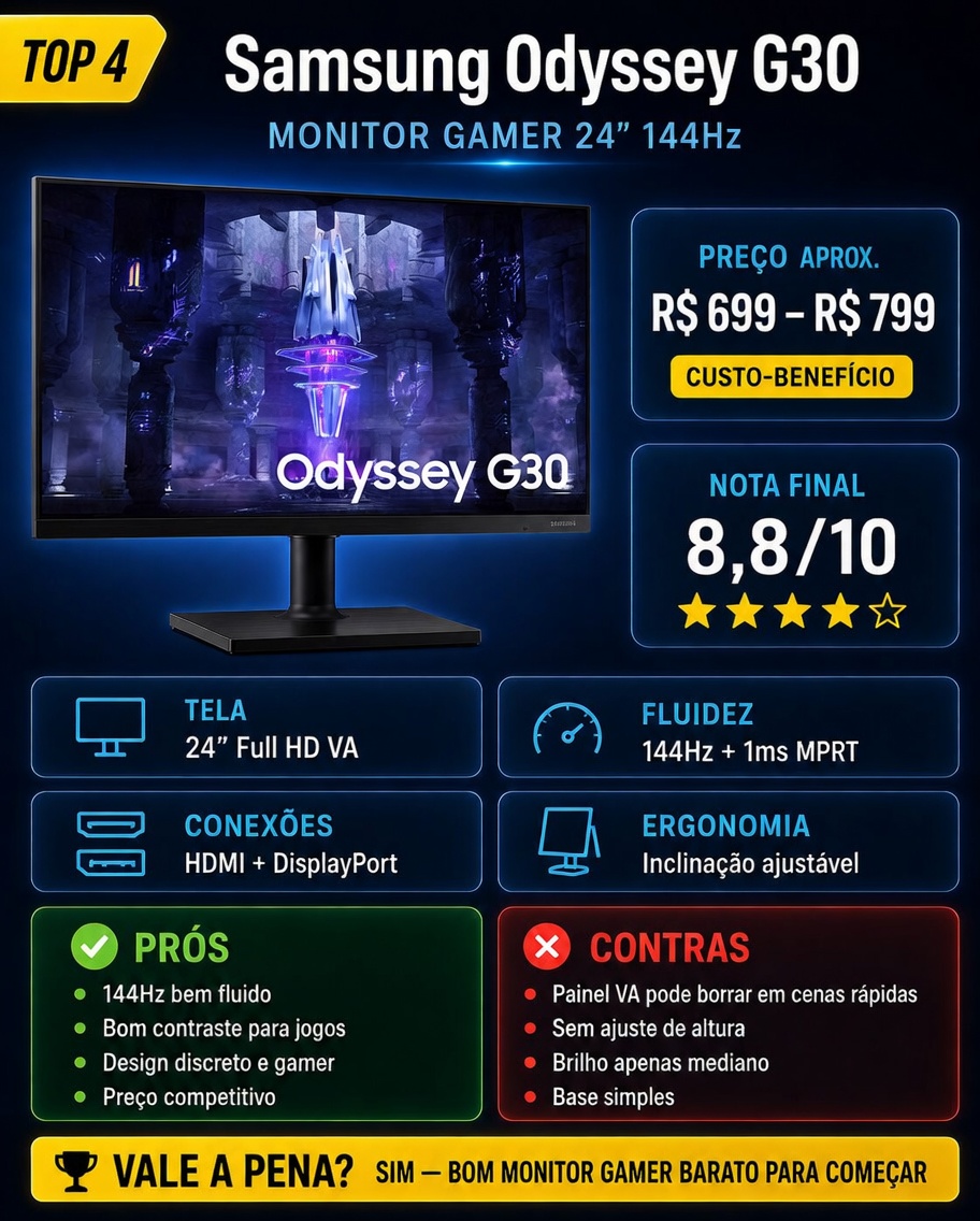 Imagem do comparativo dos melhores monitores gamers baratos 2026 (6)