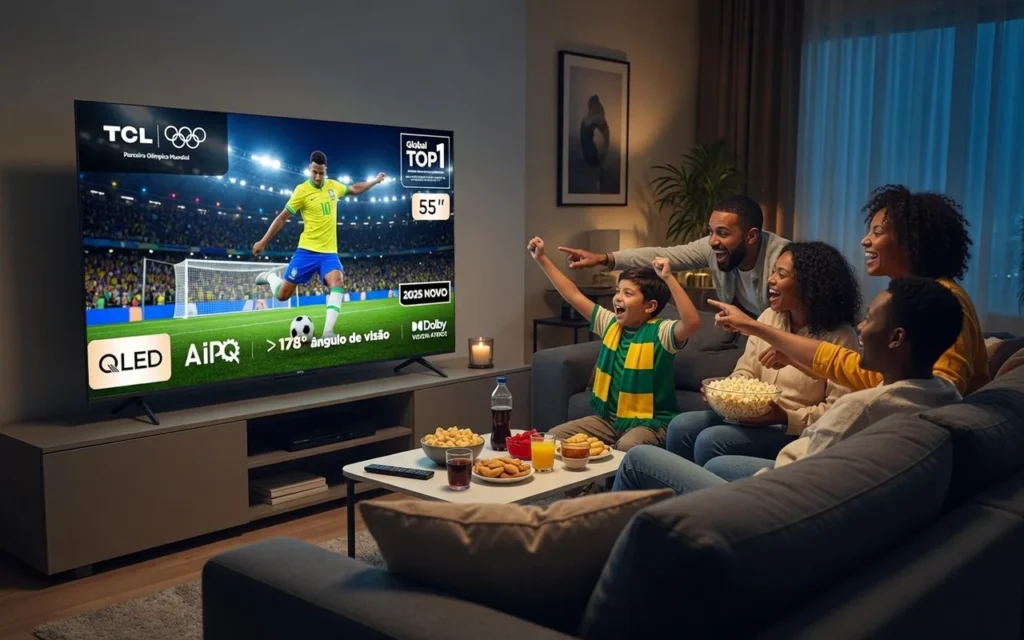 A TCL 55P7K QLED 4K Google TV é uma das TVs 55” mais interessantes para quem busca custo-benefício em 2026