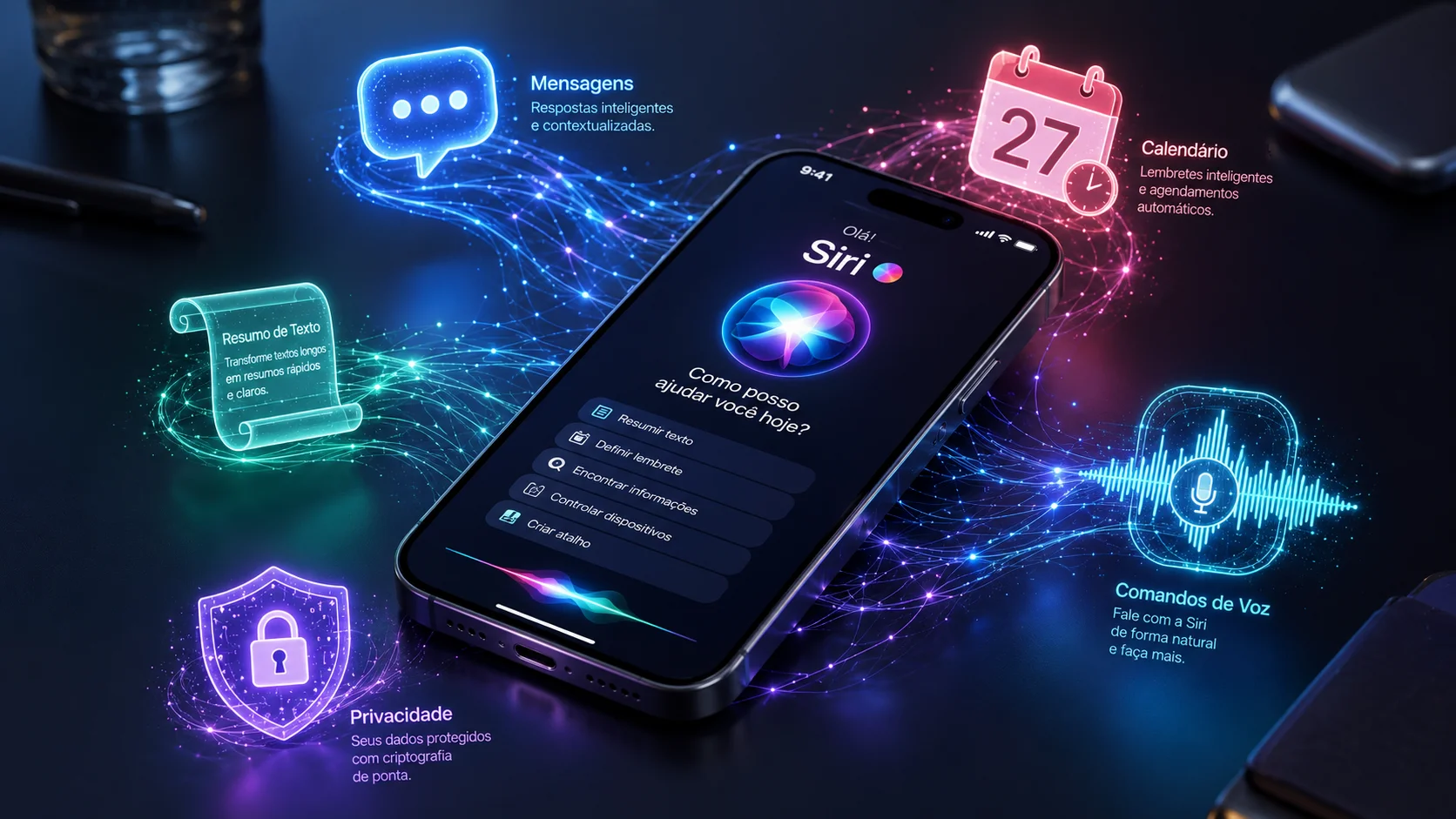 Recursos de inteligência artificial da nova Siri no iOS 27