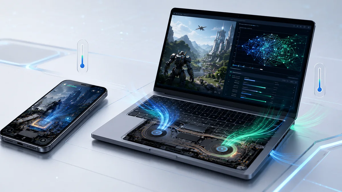 Celular e notebook usando tecnologia avançada de controle térmico