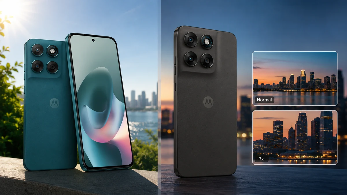 Tela AMOLED 1,5K e câmera de 108 MP do Moto G77