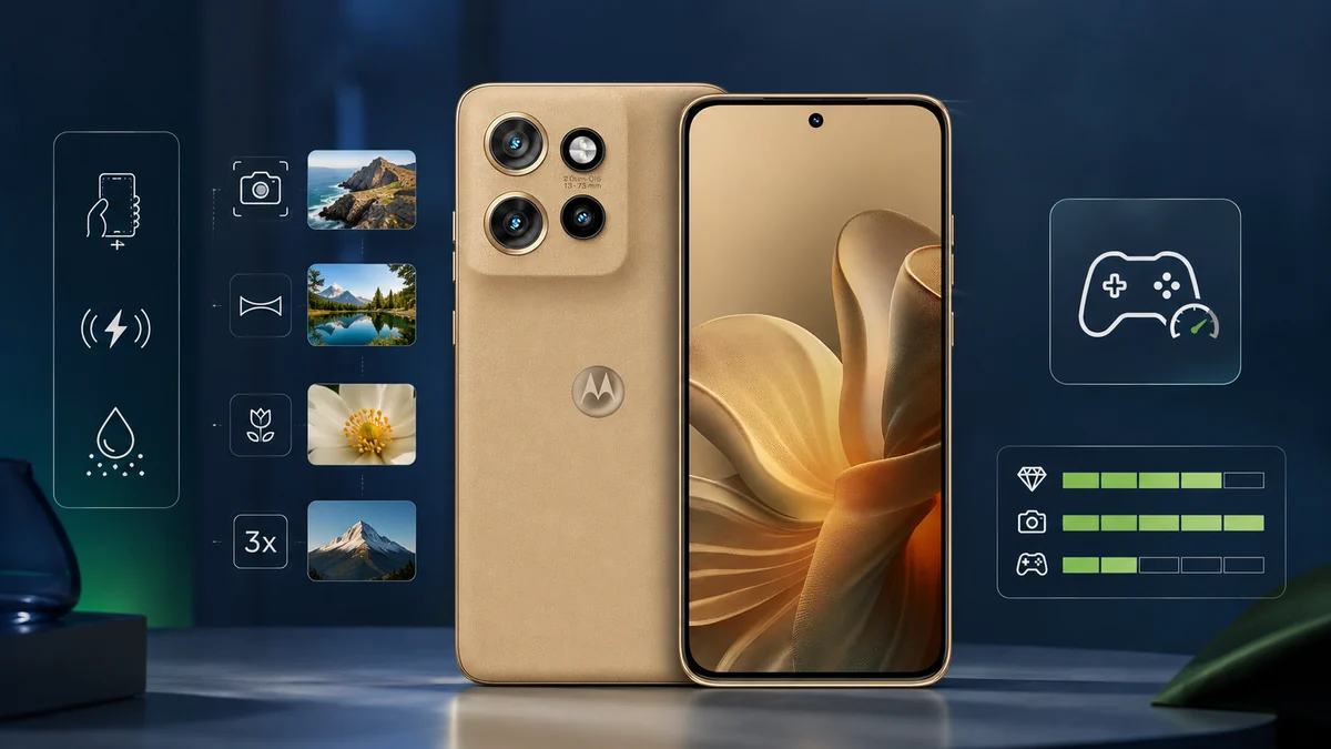 Motorola Edge 60 Neo com câmera principal e zoom óptico de 3x