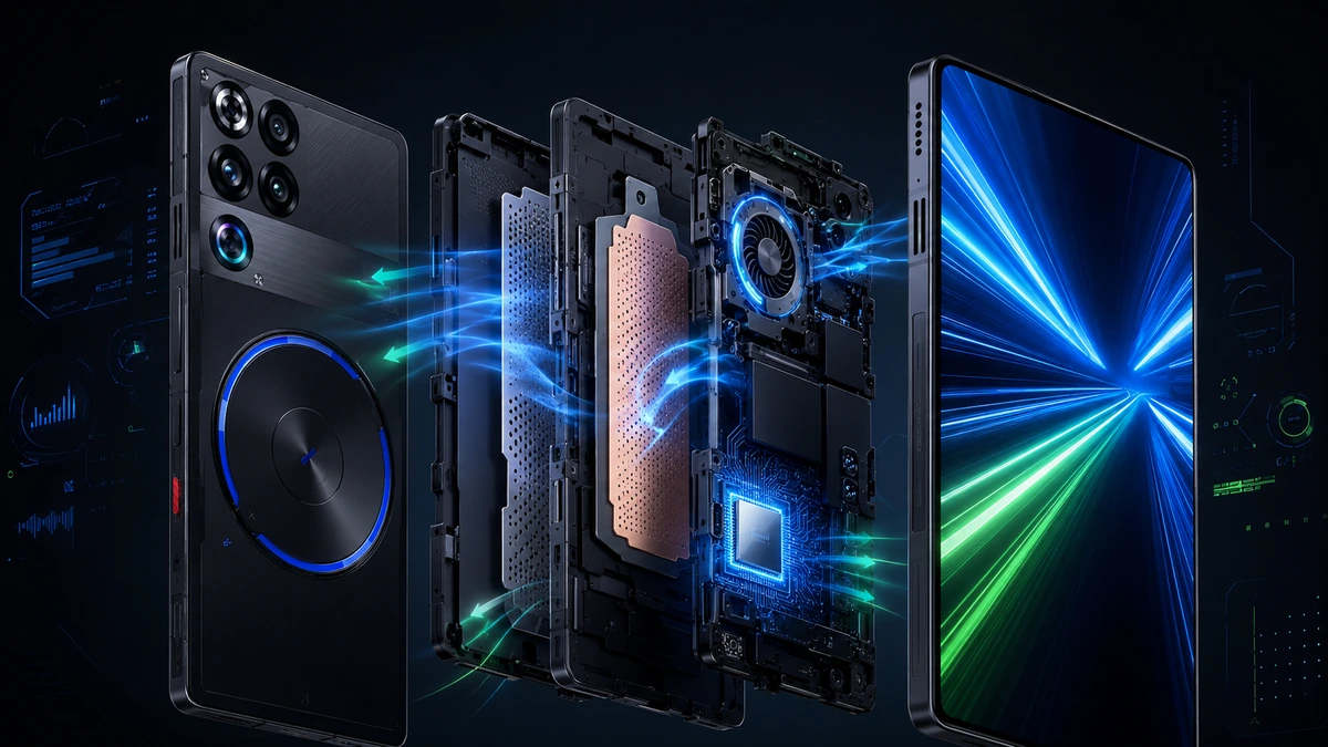 Sistema de resfriamento em celular gamer com ventilador e câmara de vapor