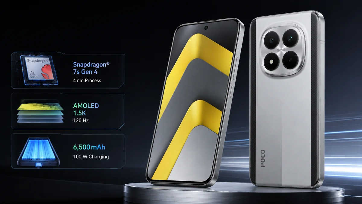 POCO M8 Pro 5G com tela AMOLED 120 Hz Snapdragon 7s Gen 4 e bateria de 6500 mAh
