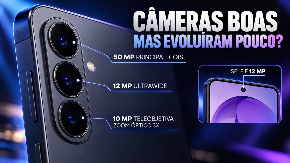 Câmeras do Samsung Galaxy S26 com câmera principal de 50 MP e zoom óptico 3x