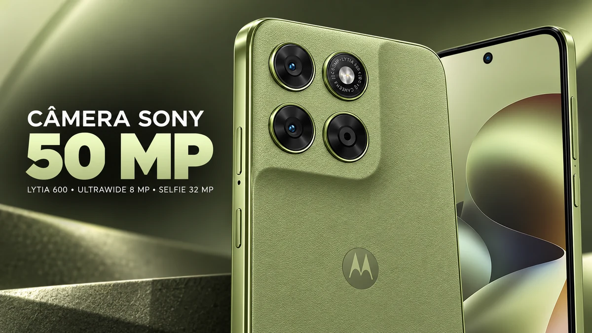 Câmera Sony LYTIA 600 de 50 MP do Moto G67 5G