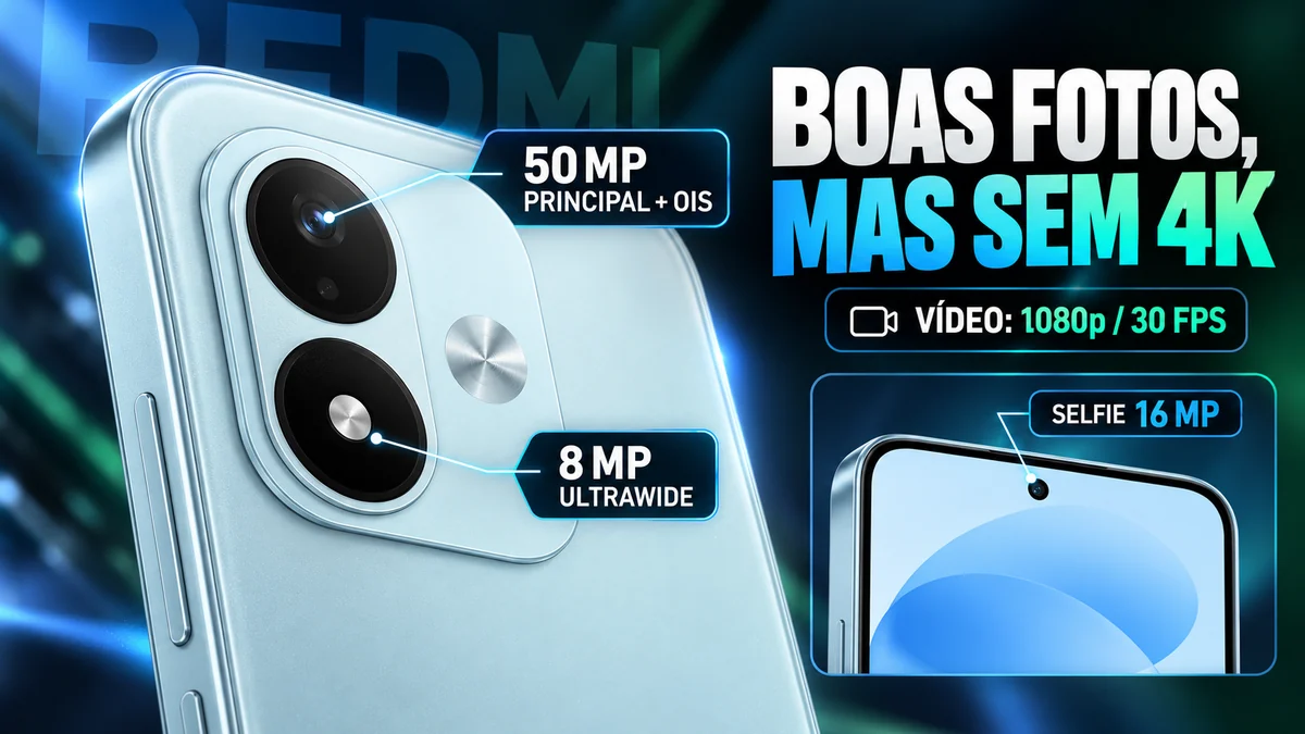 Câmeras de 50 MP com OIS e ultrawide de 8 MP do Redmi Note 17 Pro 5G
