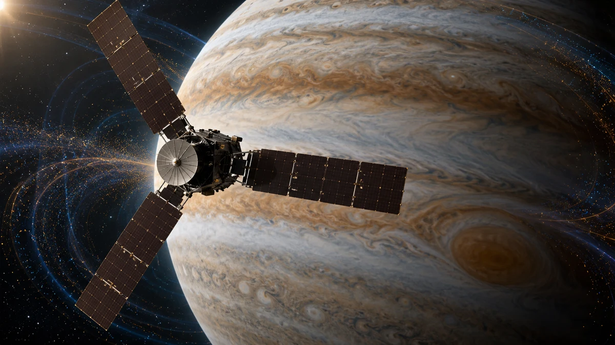 Espaçonave Juno estudando ondas de plasma próximas a Júpiter