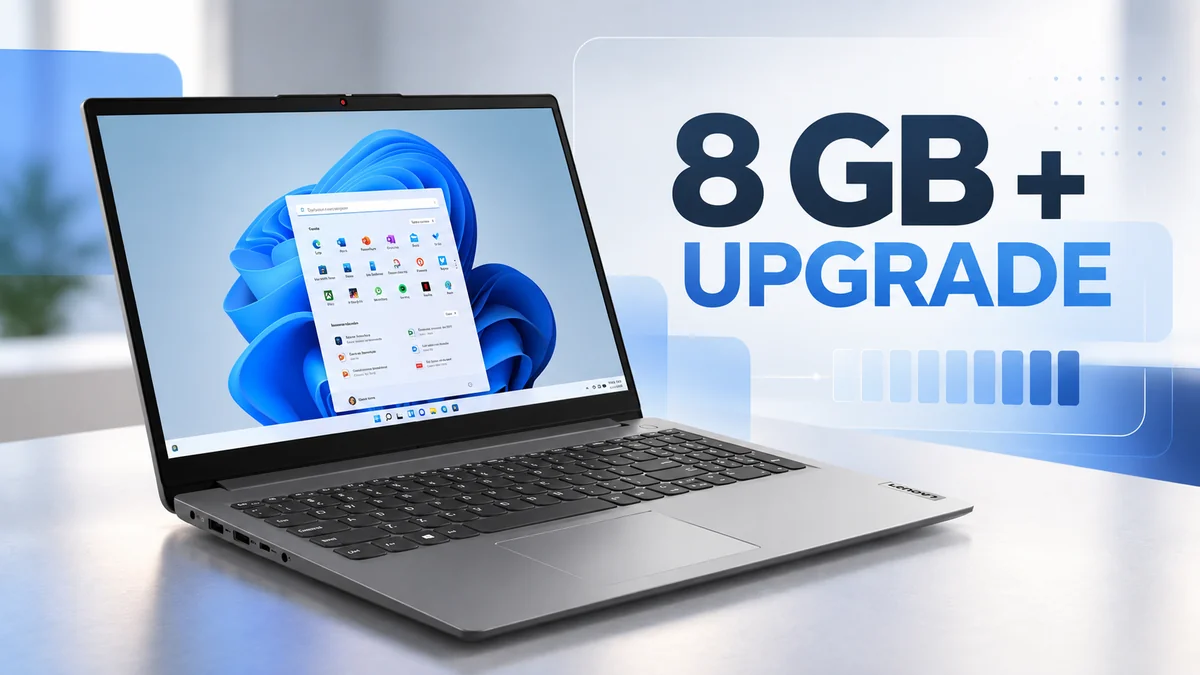 Lenovo IdeaPad 1i com 8 GB de RAM e possibilidade de expansão