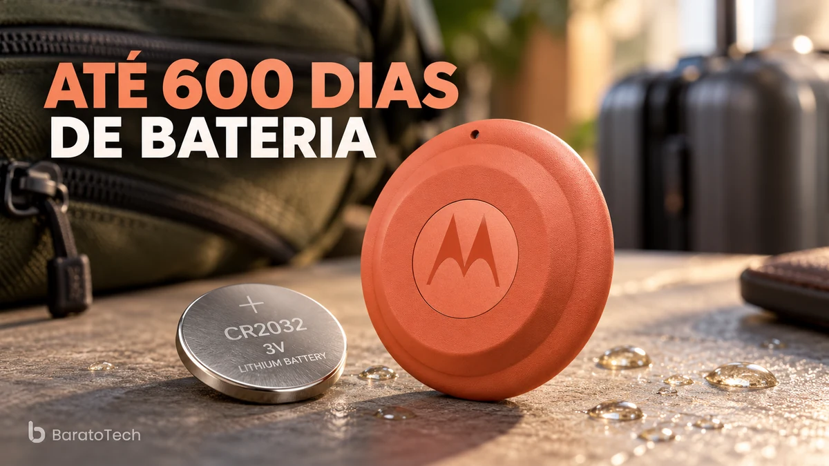 Moto Tag 2 com bateria CR2032 substituível de até 600 dias